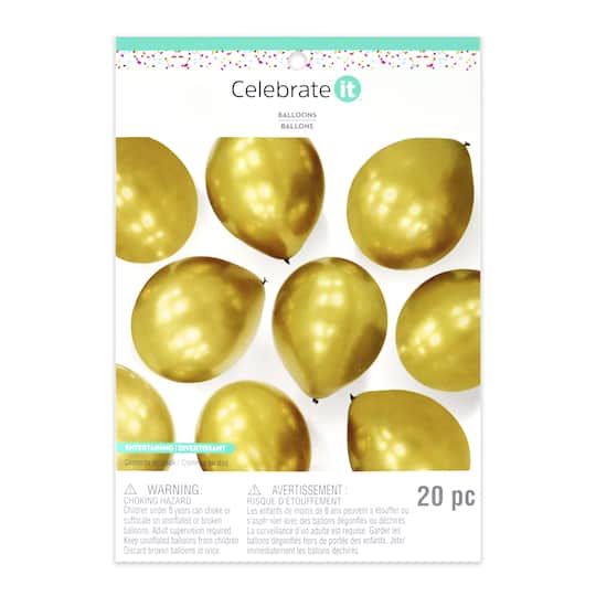 12" Gold Balloons by Celebrate It™ Summer, 20ct.
